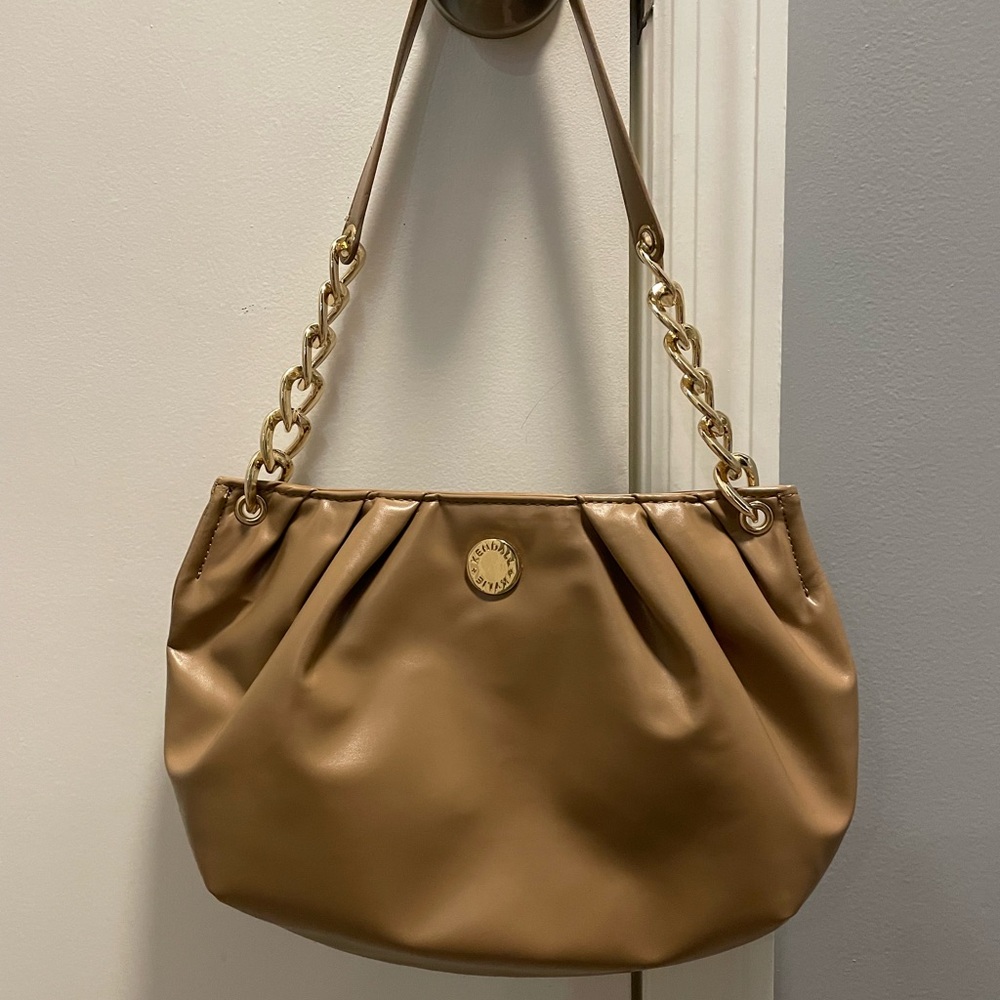 Kendall & Kylie Gold Chain Neutral Shoulder Purse